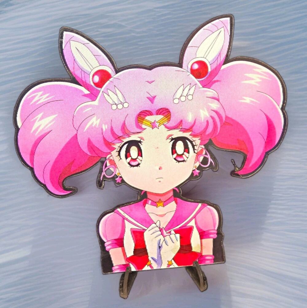 Sailor Chibi Moon Chibiusa 3D Motion Lenticular Car Laptop Decal Sticker Peeker